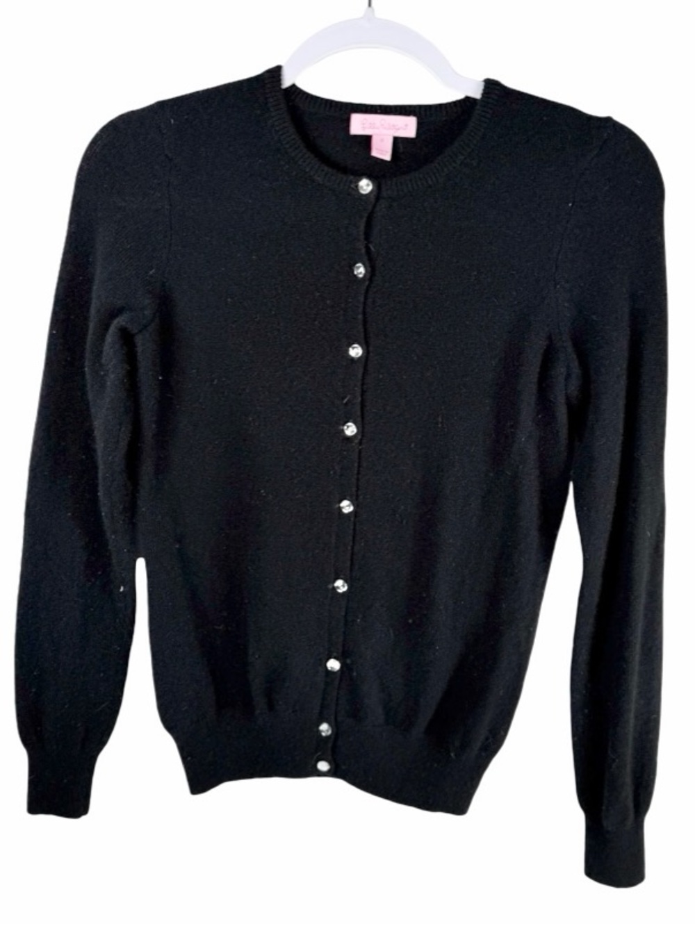 Lilly Pulitzer Black 100% Cashmere Knit Cardigan Sweater Women's XS